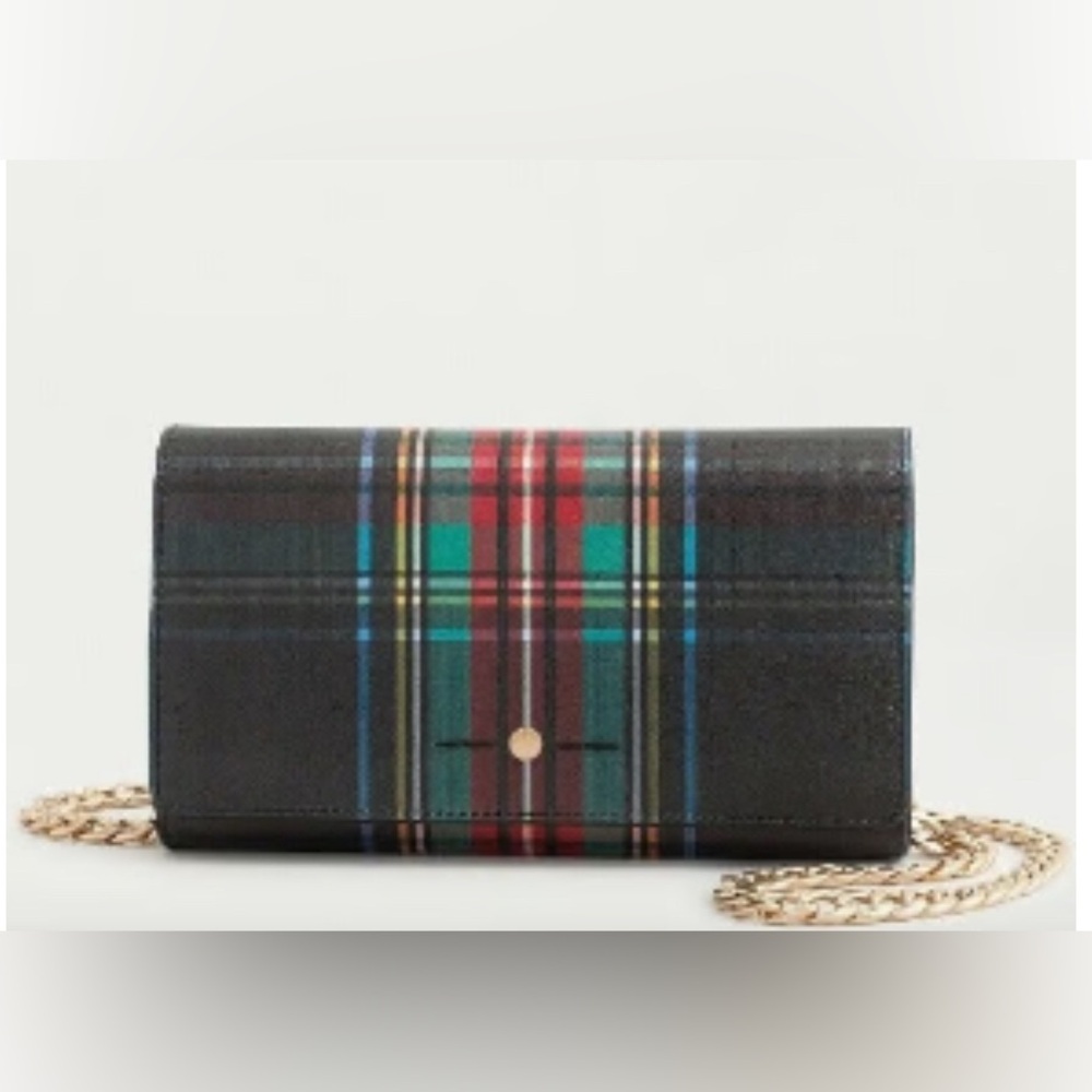 jcrew tartan clutch/crossbody